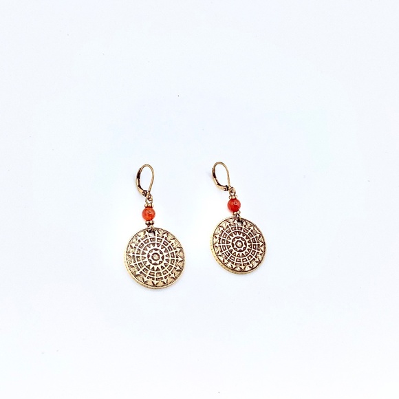 Linea by Louis Dell’ Olio Trevi Coin and Glass Bead Earrings - New - Picture 1 of 7